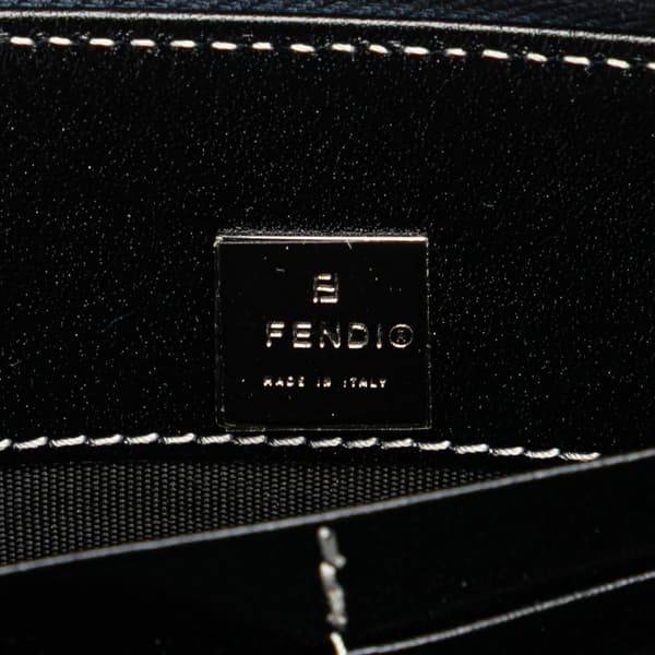 Pre-owned Fendi Zucchino Canvas Zip Around Long Wallet Gray