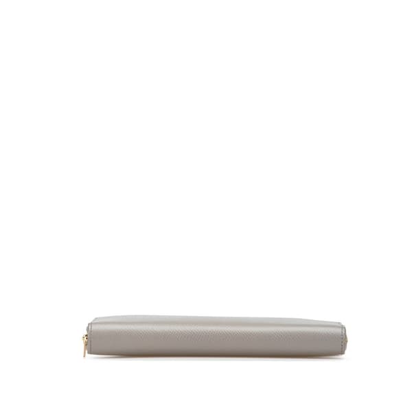 Pre-owned Celine Leather Zip Around Wallet Gray