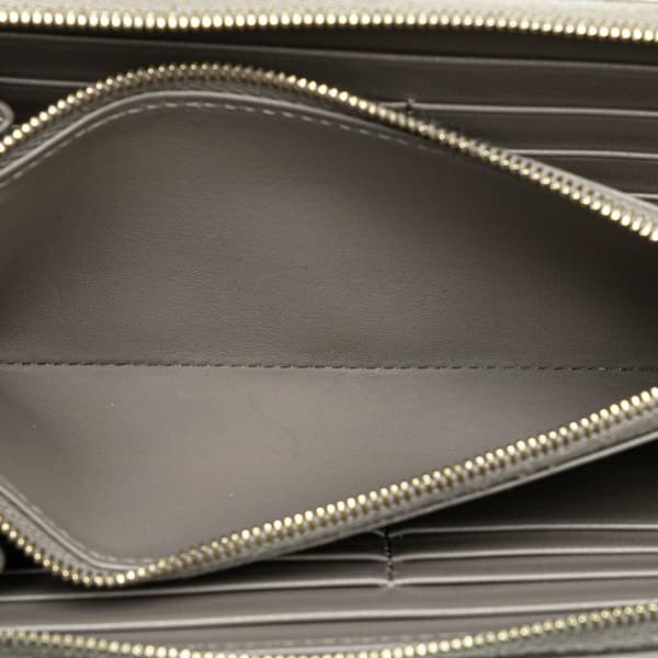 Pre-owned Celine Leather Zip Around Wallet Gray