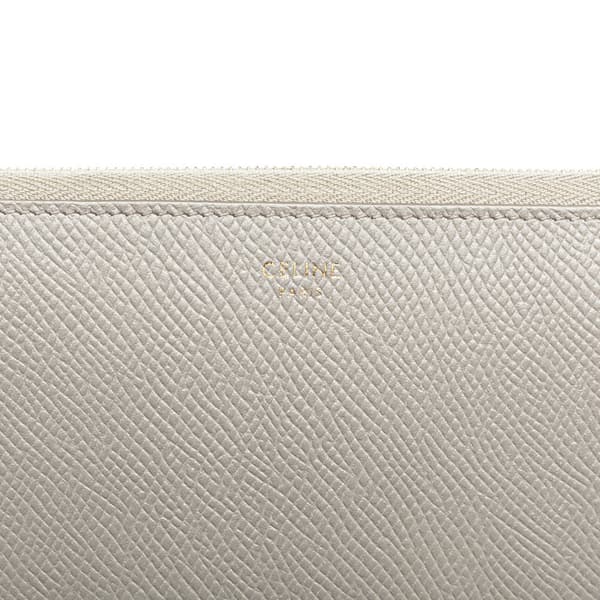 Pre-owned Celine Leather Zip Around Wallet Gray