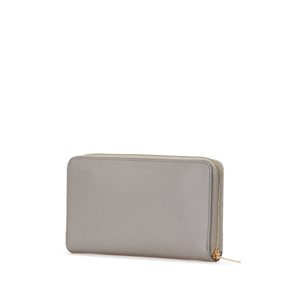 Pre-owned Celine Leather Zip Around Wallet Gray
