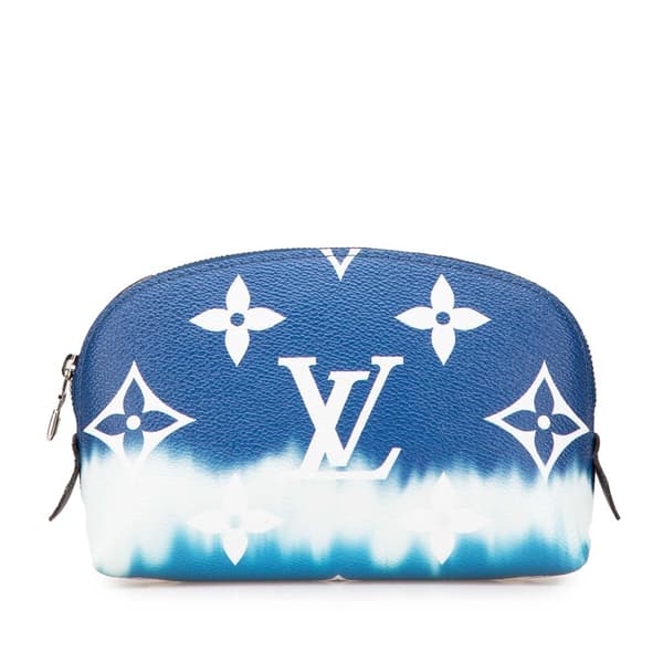Pre-owned Louis Vuitton Monogram Giant Escale Cosmetic Pouch Blue