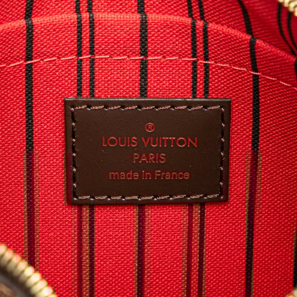 Pre-owned Louis Vuitton Damier Ebene Neverfull Pouch MM Brown