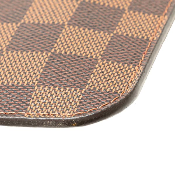 Pre-owned Louis Vuitton Damier Ebene Neverfull Pouch MM Brown
