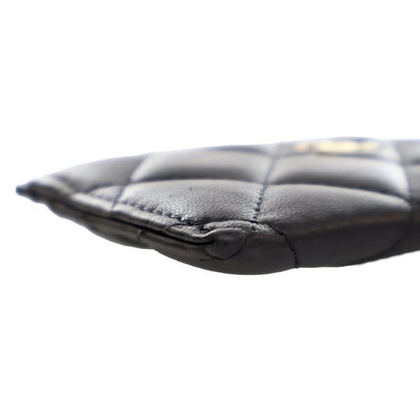 Pre-owned Chanel CC Quilted Lambskin Card Holder Black