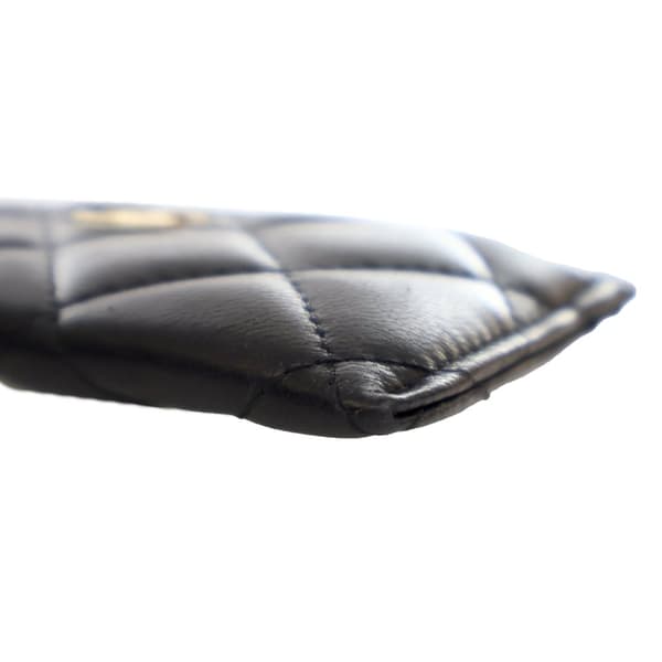 Pre-owned Chanel CC Quilted Lambskin Card Holder Black