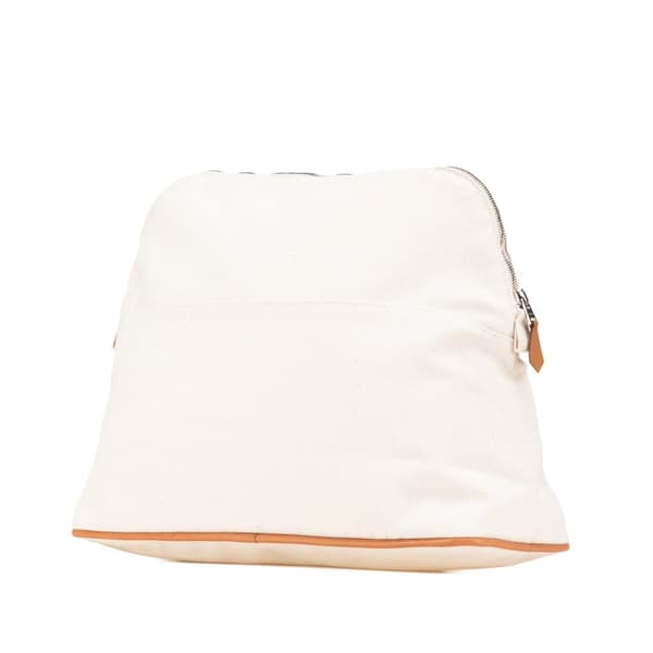 Pre-owned Hermès Toile Bolide Trousse de Voyage GM White