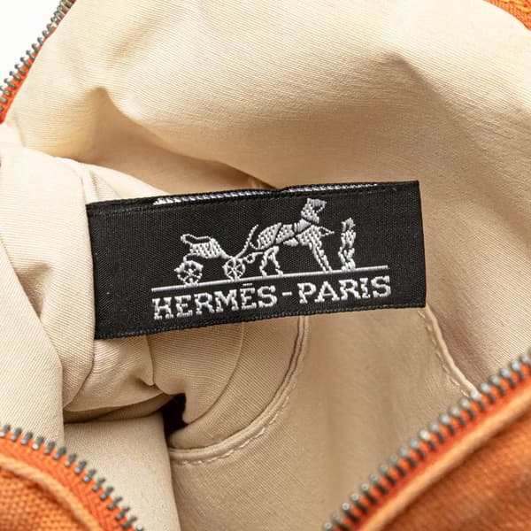 Pre-owned Hermès Toile Bolide Trousse de Voyage PM Orange