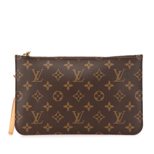 Pre-owned Louis Vuitton Monogram Neverfull Pouch Brown