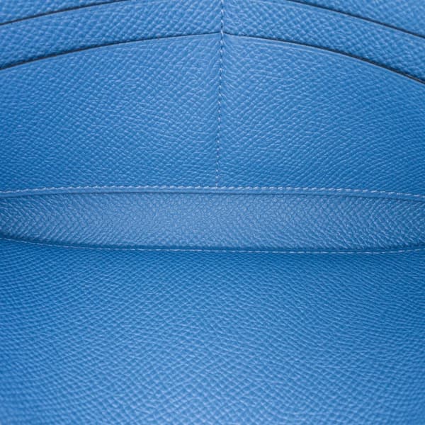 Pre-owned Hermès Epsom Kelly Longue Wallet Blue