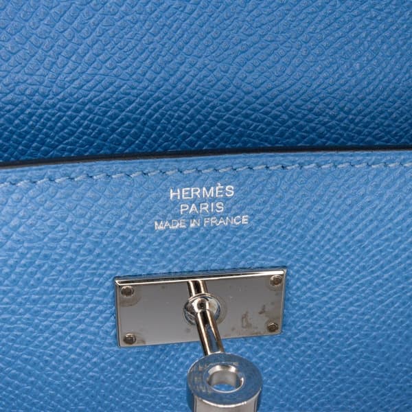 Pre-owned Hermès Epsom Kelly Longue Wallet Blue