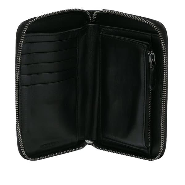 Pre-owned Bottega Veneta Nappa Intrecciato Zip Around Wallet Black