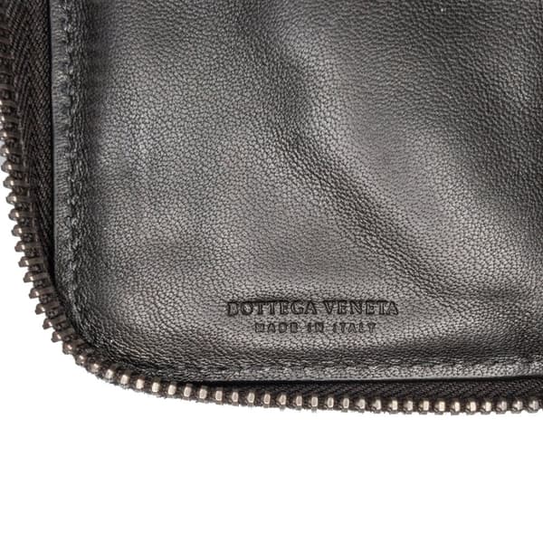 Pre-owned Bottega Veneta Nappa Intrecciato Zip Around Wallet Black