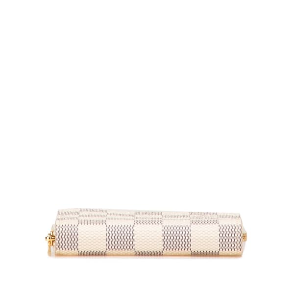 Pre-owned Louis Vuitton Damier Azur Zippy Coin Purse White