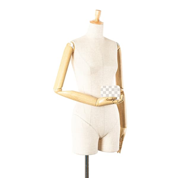 Pre-owned Louis Vuitton Damier Azur Zippy Coin Purse White