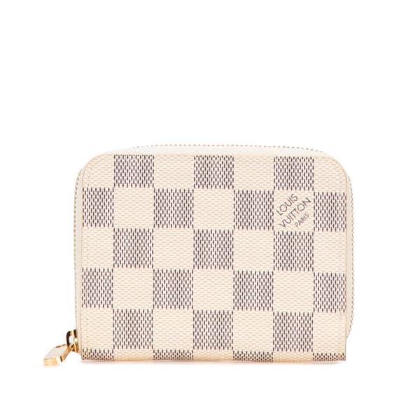 Pre-owned Louis Vuitton Damier Azur Zippy Coin Purse White
