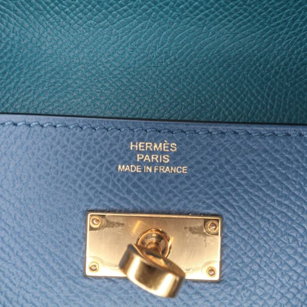 Pre-owned Hermès Epsom Kelly Longue Wallet Blue