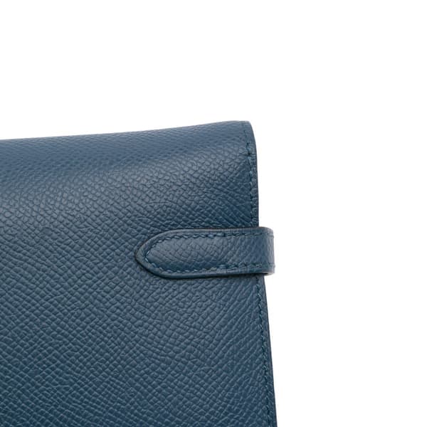 Pre-owned Hermès Epsom Kelly Longue Wallet Blue
