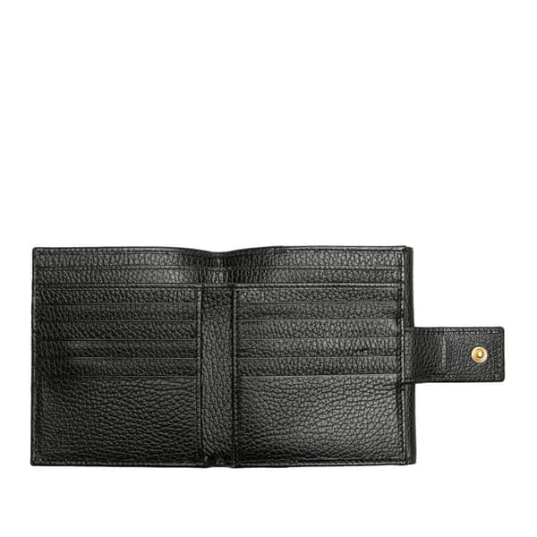 Pre-owned Gucci GG Marmont Leather Small Wallet Black
