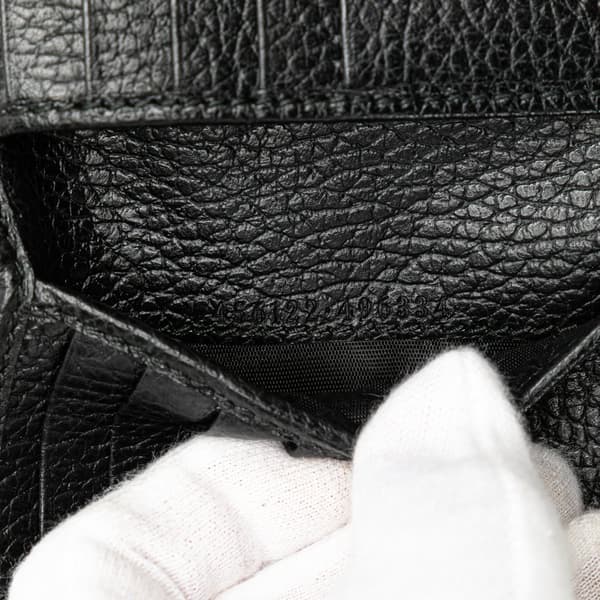 Pre-owned Gucci GG Marmont Leather Small Wallet Black