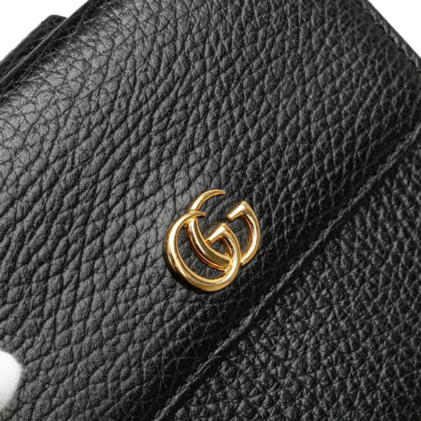Pre-owned Gucci GG Marmont Leather Small Wallet Black