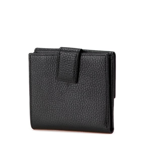 Pre-owned Gucci GG Marmont Leather Small Wallet Black