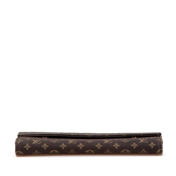 Pre-owned Louis Vuitton Monogram Mini Lin Sarah Wallet Brown