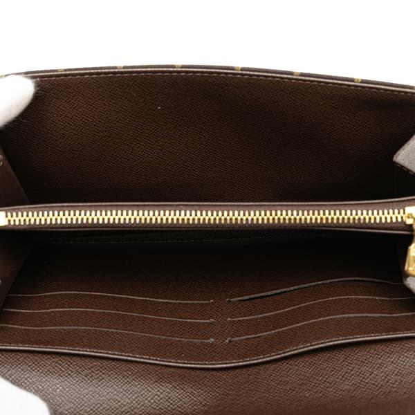Pre-owned Louis Vuitton Monogram Mini Lin Sarah Wallet Brown
