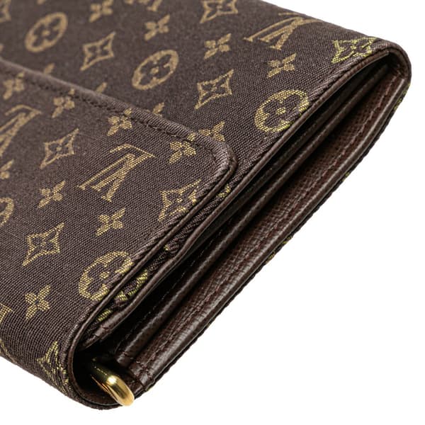 Pre-owned Louis Vuitton Monogram Mini Lin Sarah Wallet Brown