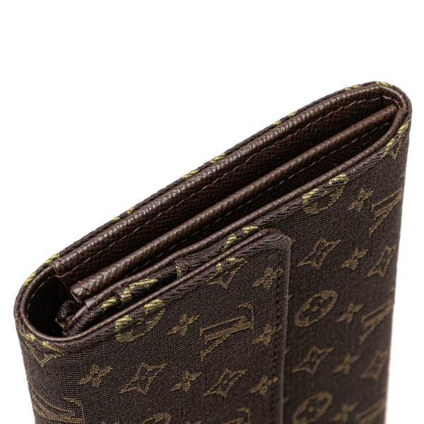 Pre-owned Louis Vuitton Monogram Mini Lin Sarah Wallet Brown
