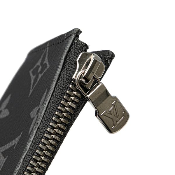 Pre-owned Louis Vuitton Monogram Eclipse Coin Pouch Black