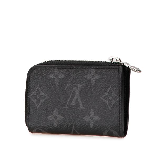 Pre-owned Louis Vuitton Monogram Eclipse Coin Pouch Black