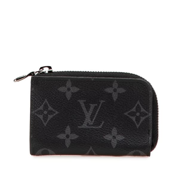 Pre-owned Louis Vuitton Monogram Eclipse Coin Pouch Black