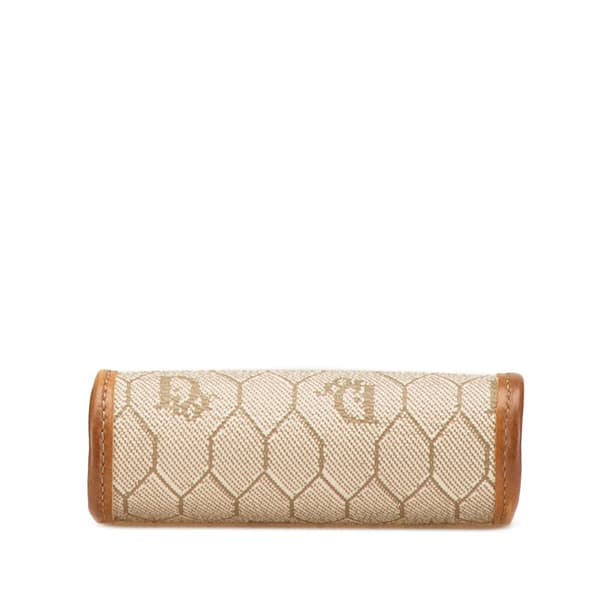 Pre-owned Dior Honeycomb Canvas Kisslock Coin Pouch Brown