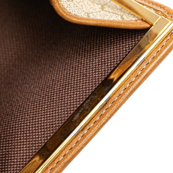Pre-owned Dior Honeycomb Canvas Kisslock Coin Pouch Brown