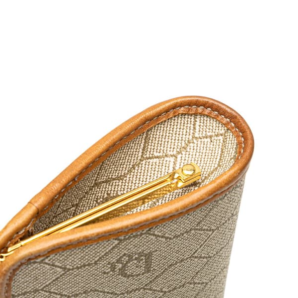 Pre-owned Dior Honeycomb Canvas Kisslock Coin Pouch Brown