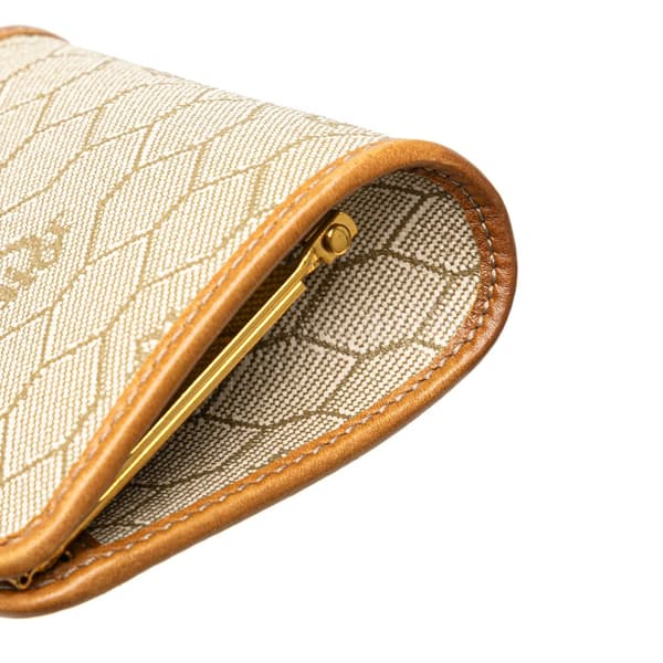 Pre-owned Dior Honeycomb Canvas Kisslock Coin Pouch Brown