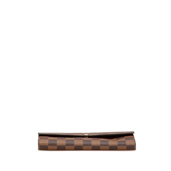 Pre-owned Louis Vuitton Damier Ebene Sarah Wallet Brown