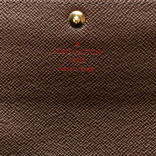 Pre-owned Louis Vuitton Damier Ebene Sarah Wallet Brown