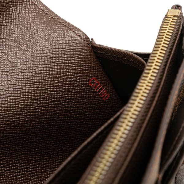 Pre-owned Louis Vuitton Damier Ebene Sarah Wallet Brown