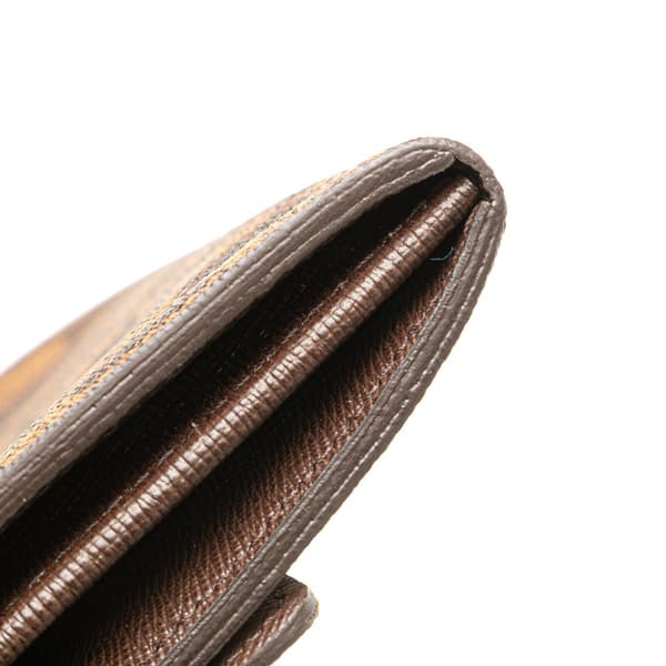 Pre-owned Louis Vuitton Damier Ebene Sarah Wallet Brown