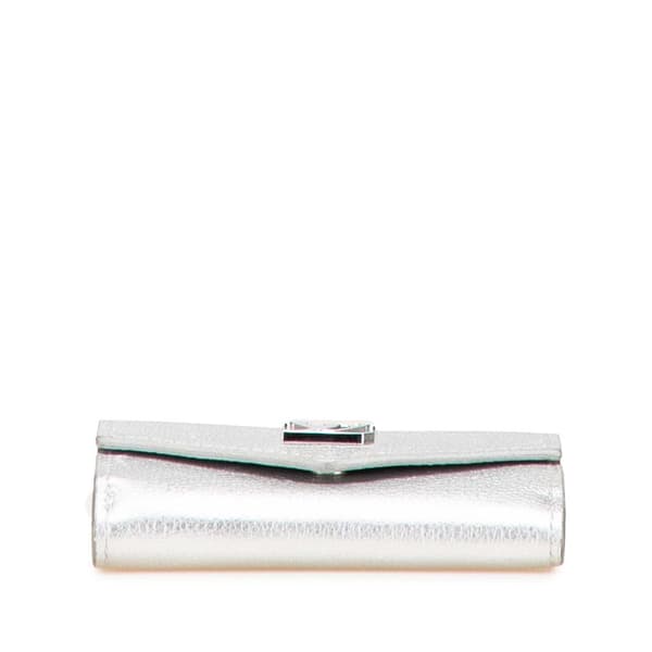 Pre-owned Louis Vuitton Leather Lockmini Wallet Silver