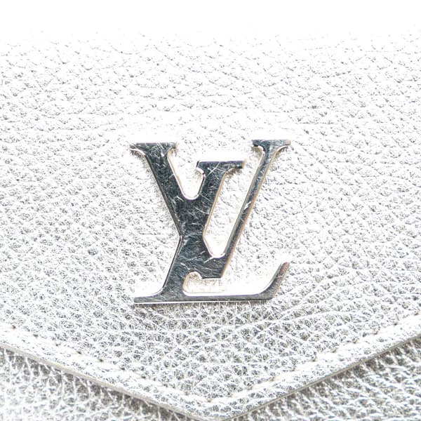 Pre-owned Louis Vuitton Leather Lockmini Wallet Silver