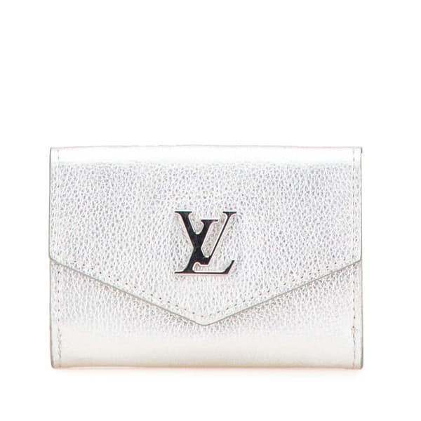 Pre-owned Louis Vuitton Leather Lockmini Wallet Silver