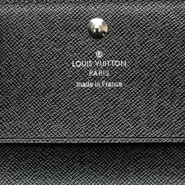 Pre-owned Louis Vuitton Taiga Business Card Holder Black