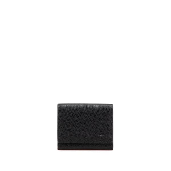Pre-owned Louis Vuitton Taiga Business Card Holder Black
