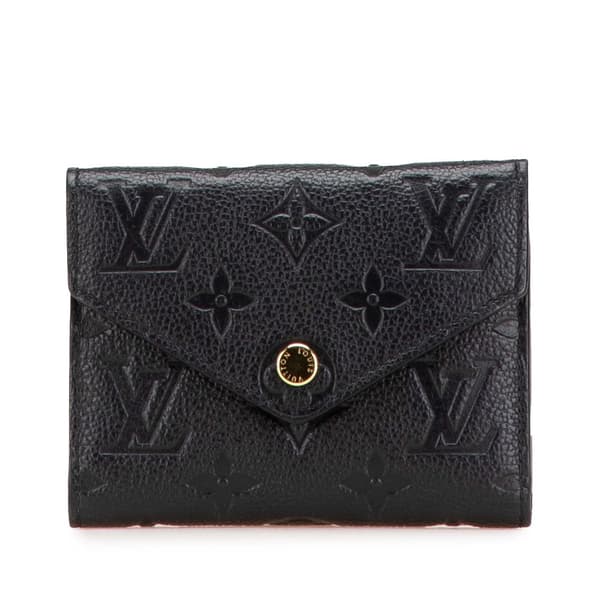 Pre-owned Louis Vuitton Monogram Empreinte Victorine Wallet Black