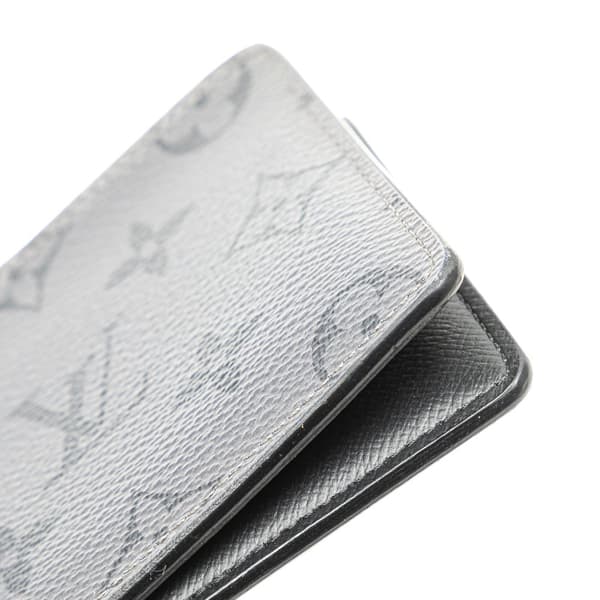 Pre-owned Louis Vuitton Monogram Eclipse Reverse Slender Wallet Gray