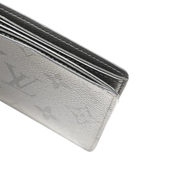 Pre-owned Louis Vuitton Monogram Eclipse Reverse Slender Wallet Gray