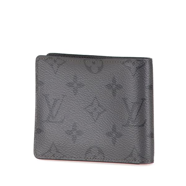 Pre-owned Louis Vuitton Monogram Eclipse Reverse Slender Wallet Gray